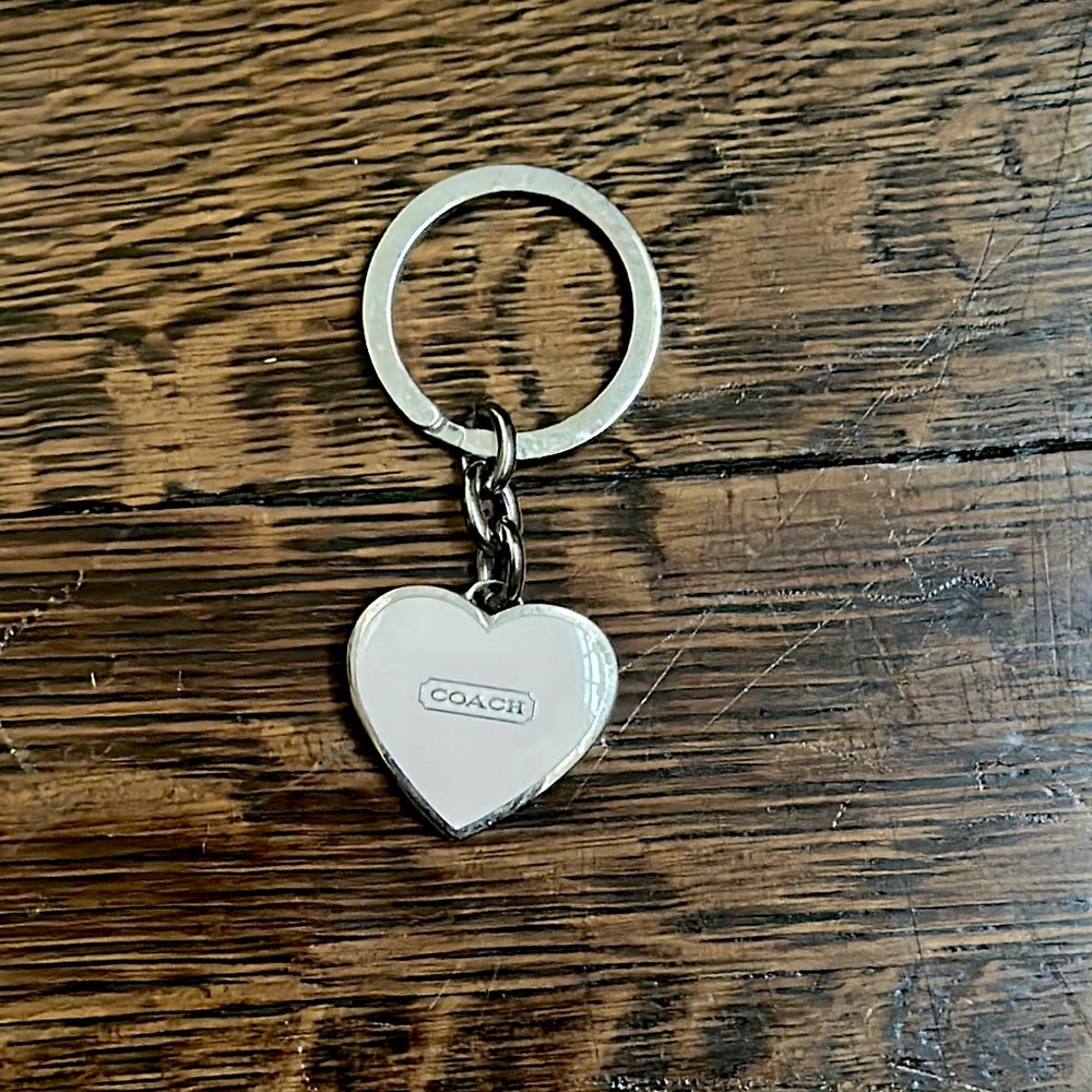 Coach pale pink Heart Keyring